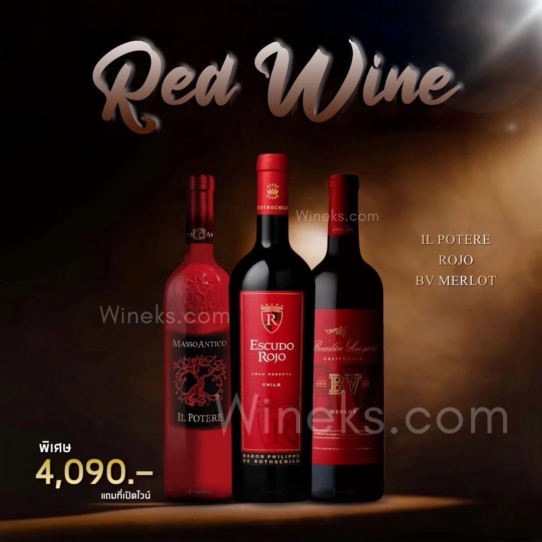 เซ็ตไวน์แดง 3 ขวด Masso Antico Il Potere กับ BV Merlot 4,090 บาท ราคา 4,090 บาท